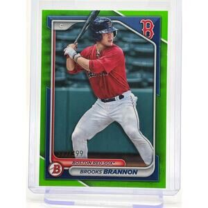2024 Bowman Brooks Brannon Prospect  Green Border 377/399 Boston Red Sox